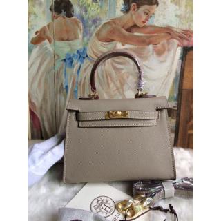 Replica Hermes Kelly 20cm Togo Leather Bag Gray Online