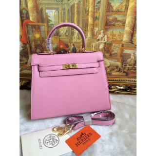 Replica Hermes Kelly 25cm Togo Leather Bag Pink