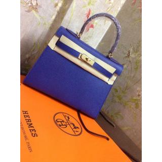 Replica Hermes Kelly 28cm Togo Leather Bag Blue