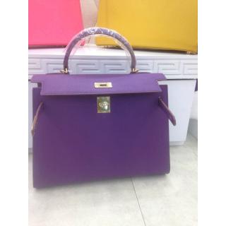 Replica Hermes Kelly 32cm Togo Leather Bag Purple