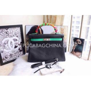 Replica Hermes Kelly Calfskin Black