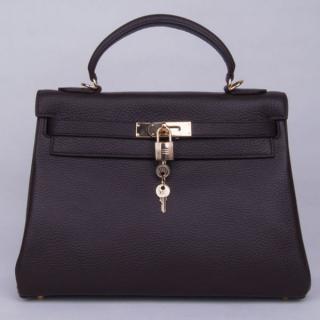 Replica Hermes Kelly Coffee Cow Leather