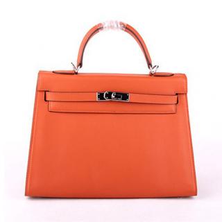 Replica Hermes Original leather YT8187 Handbag Orange