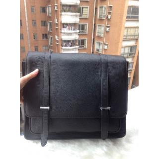 Replica Hermes Steven 34cm Men's Bag Black