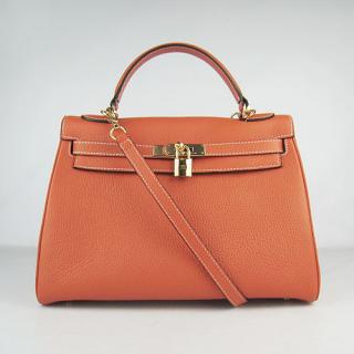 Replica Kelly Orange Cow Leather