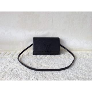 Replica Louis Vuitton Epi Leather Louise Strap PM Bag Black