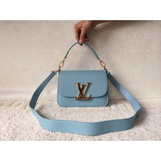 Replica Louis Vuitton Leather Vivienne LV Bag Baby Blue