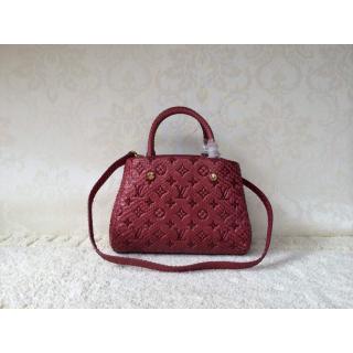 Replica Louis Vuitton Monogram Empreinte Montaigne Python BB Bag Red