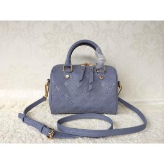 Replica Louis Vuitton Monogram Empreinte Speedy Bandouliere 20 BagBaby Blue