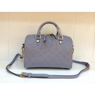 Replica Louis Vuitton Monogram Empreinte Speedy Bandouliere 25 Bag Baby Blue CA