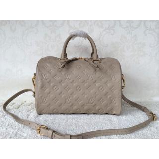 Replica Louis Vuitton Monogram Empreinte Speedy Bandouliere 30 Bag Gray