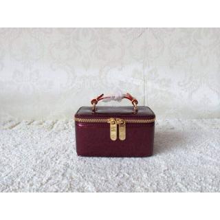 Replica Louis Vuitton Monogram Vernis Zip Mini Vanity Bag Wine