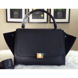 Replica Luxury Celine Trapeze Top Handle Bag Original Leather Black