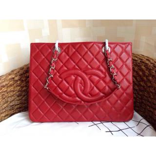 Replica Luxury Chanel GST Caviar Leather Grand Shopping Tote Bag Red