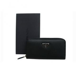 Replica Prada Black Wallet Lambskin