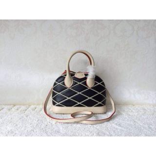 Replica Top Louis Vuitton Malletage Alma BB Bag Black/White