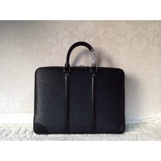 Replica Top Louis Vuitton Porte Documents Voyage Briefcase EPI Mens Business Bag Black 2014