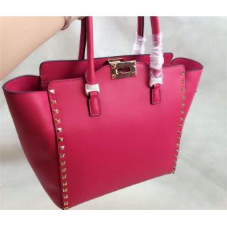 Replica Valentino Rockstud Double Handle Tote Bag Fushia at USA