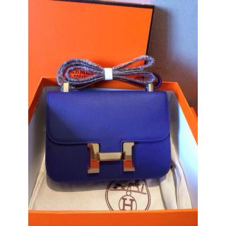 Top Hermes Constance 23cm Epsom Bag Blue Togo Leather