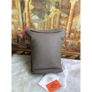 Top Hermes Leather Backpack Bag Gray